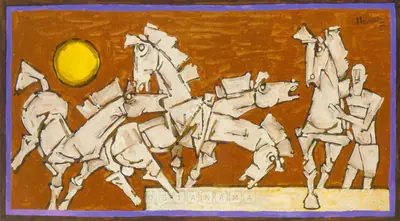 Husain, M.F. (Artist). The Arrival Of Fifth, 1981 | Painting, Ch.NeY/23.09.04, 1981