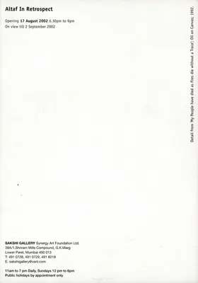 Altaf Mohammedi (Artist), Altaf in Reterospect, 2002, Solo Exhibition Invitation