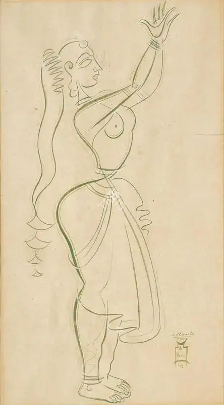 Shiavax Chavda (Artist), Untitled, 1953, Drawing
