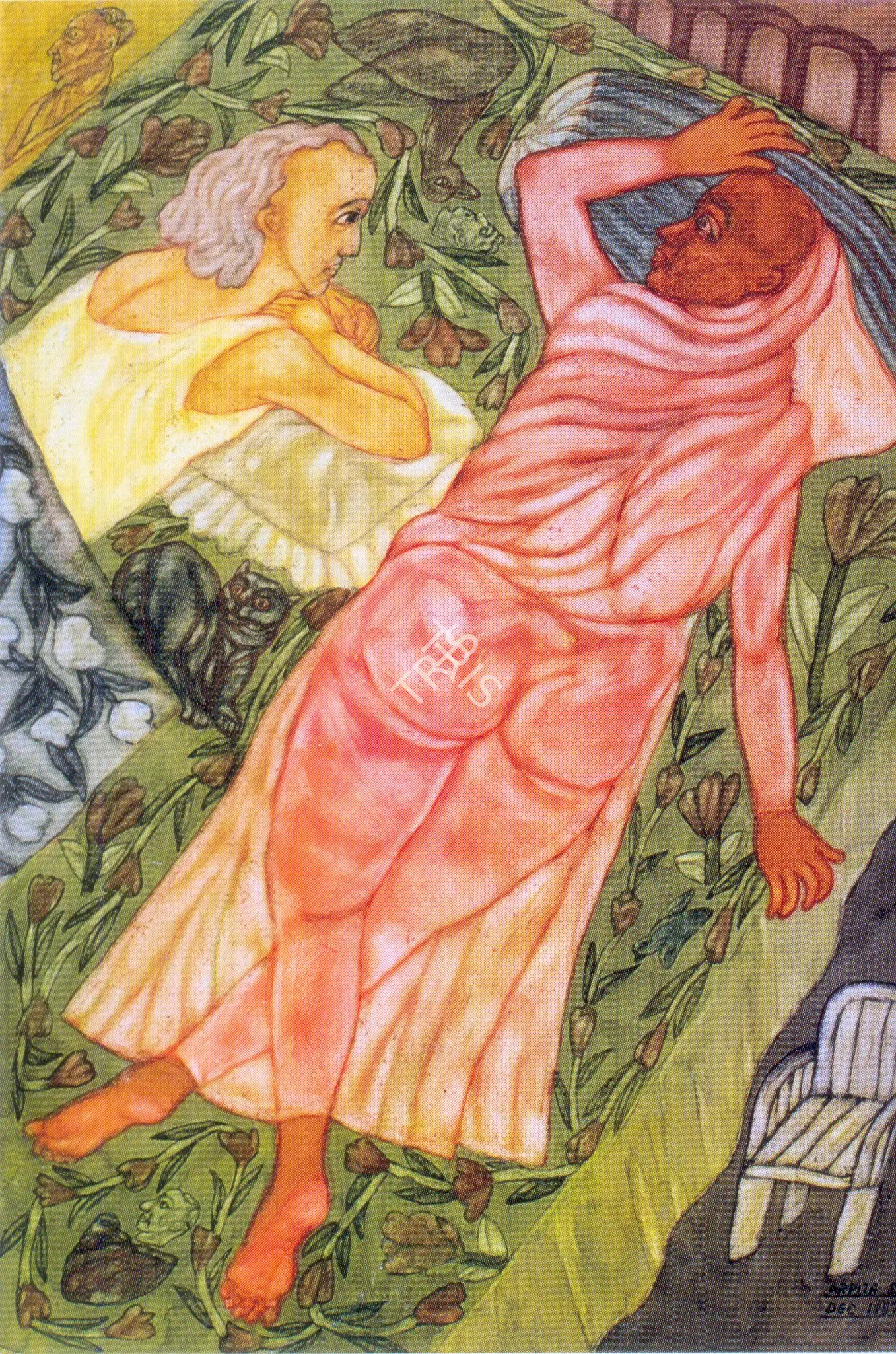 Arpita Singh (Artist), Two Figures Lying on a Bed, 1987, Painting