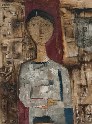 Ramkumar (Artist). Untitled (Girl), c. late 1950s | Painting, Ch.NeY/21.09.22, 2022 · Christie's