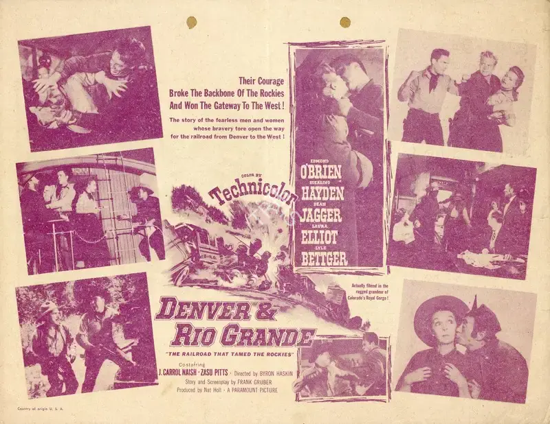 Byron Haskin (Director), Denver & Rio Grande, 1952, Handbill