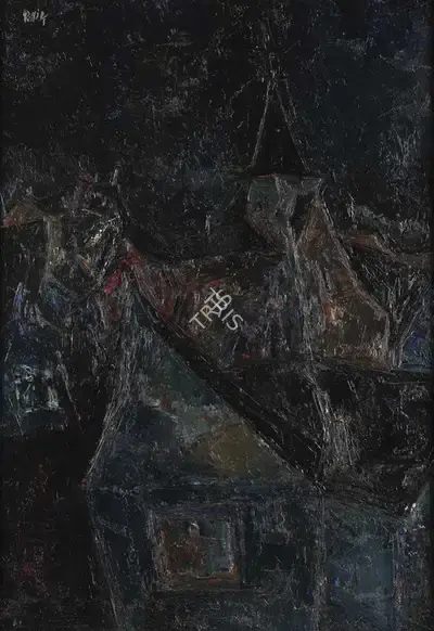 S.H. Raza (Artist), Eglise, 1953, Painting