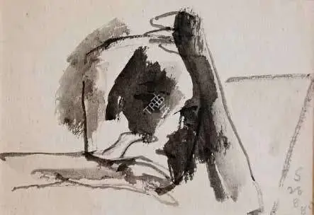 Somnath Hore (Artist), Untitled (Face), 1980, Painting