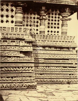William Henry Pigou (Photographer), Hullabeed. The Great Temple. North East Angle, 1855, Antiquarian Photograph