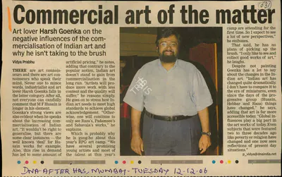 Vidya Prabhu (Reporter), Commercial Art of the Matter, 2006, Newspaper Clipping
