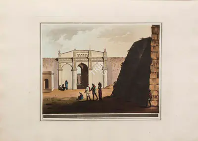 H. Merke (Printmaker), The Third Delhi Gate of Bangalore, 1804, Aquatint