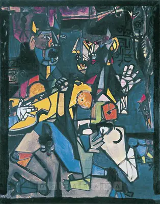 Attributed to K.S. Kulkarni (Artist), Musicians, 1955, Painting