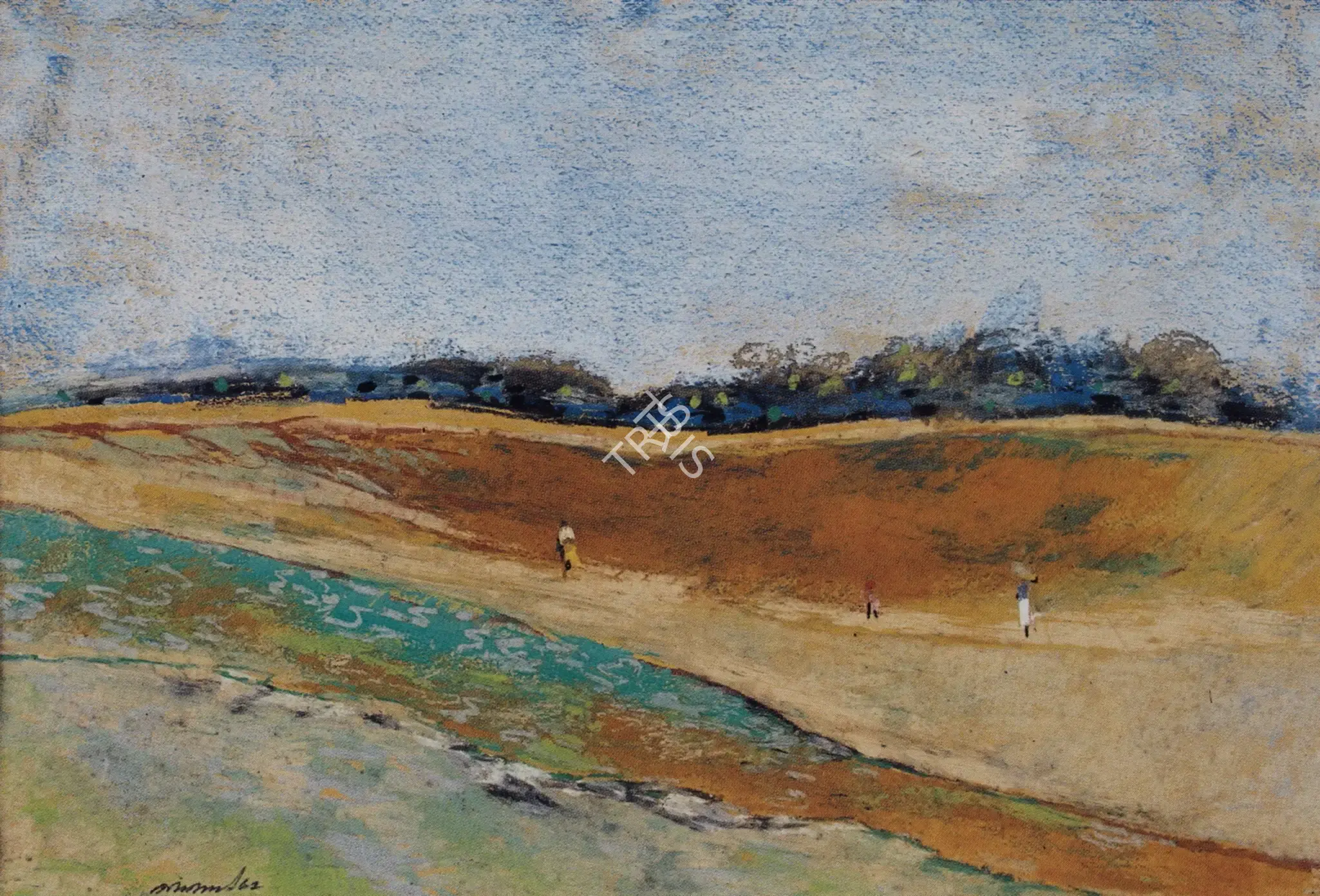 Gopal Ghose (Artist), Landscape, 1962, Drawing
