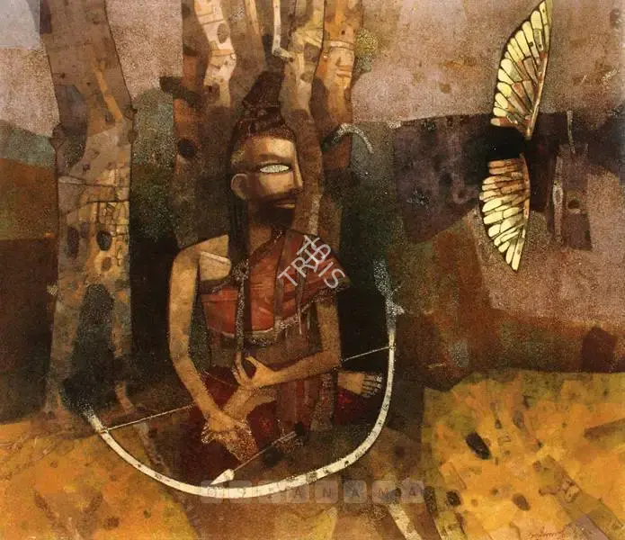 Pyne, Ganesh (Artist). The Wings, 1980 | Painting, Ch.Dub/24.05.06, 2006 · Christie's