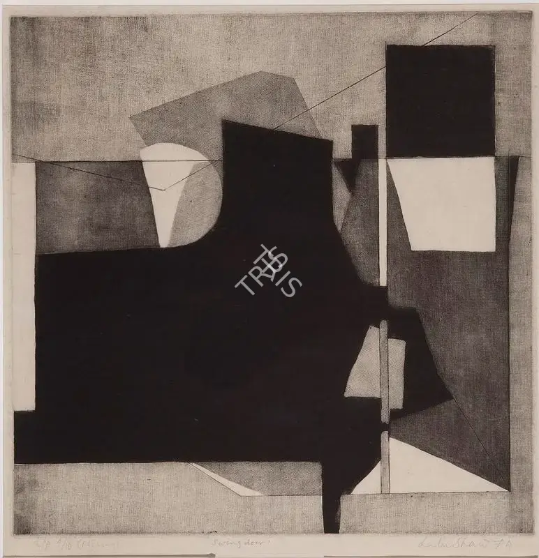 Lalu Prasad Shaw (Artist), Swing Door, 1974, Graphic Art