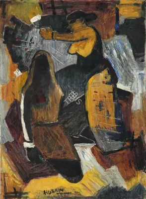 M.F. Husain (Artist), Untitled (Basket Weavers), 1950, Painting