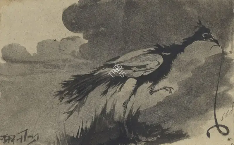Tagore, Abanindranath (Artist). Untitled (Peacock), n.d. | Drawing, 2025 · Bonhams