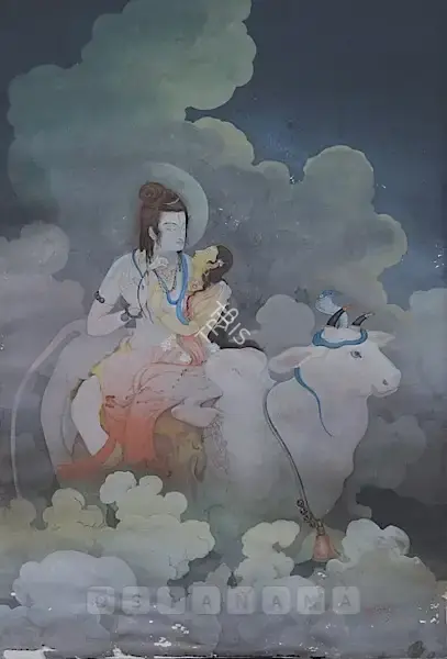 Sarada Ukil (Artist), Journey Of Shiva And Sati, 1935, Painting