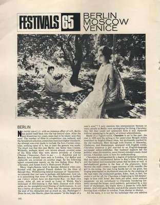 Richard Roud (Essayist), Festivals 65, 1965, Essay
