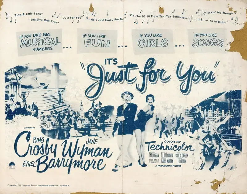 Elliott Nugent (Director), Just For You, 1952, Handbill