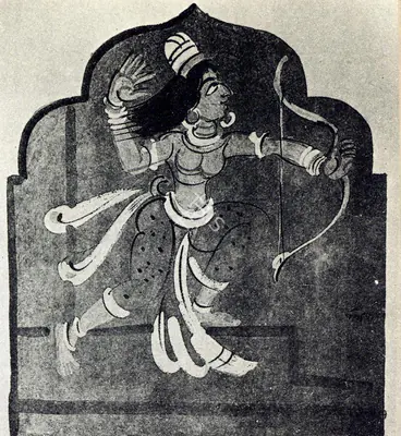Nandalal Bose (Artist), Rati with Her Bow, Haripura Congress Poster, 1937, Painting