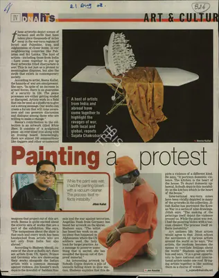 Sujata Chakrabarti (Reporter), Painting a Protest, 2008, Newspaper Clipping