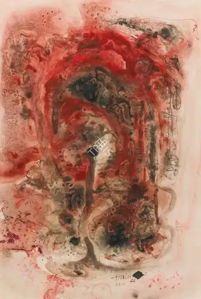 Ambadas (Artist), Untitled (Red), 1966, Drawing