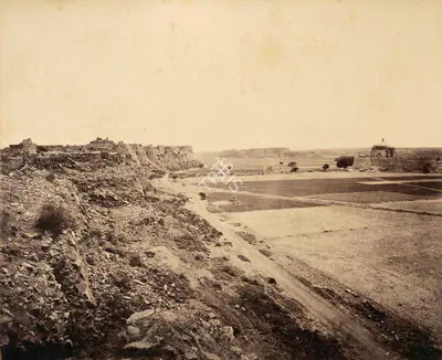 Samuel Bourne (Photographer), Distant View of Toglukabad,with the mausoleum, 1865, Antiquarian Photograph