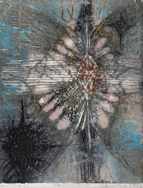 Krishna Reddy (Artist), Butterfly Formation, 1957, Graphic Art