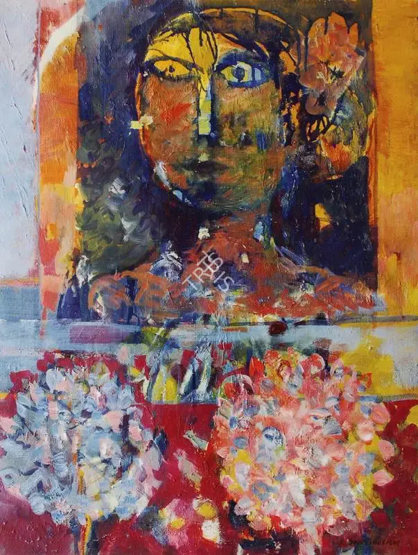 Sakti Burman (Artist), Woman, 1962, Painting