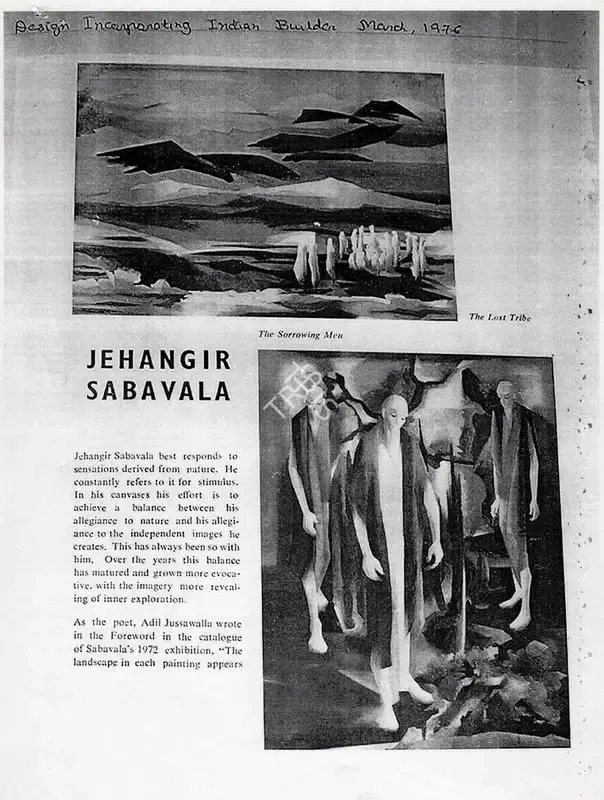 Jehangir Sabavala, 1976, Newspaper Clipping