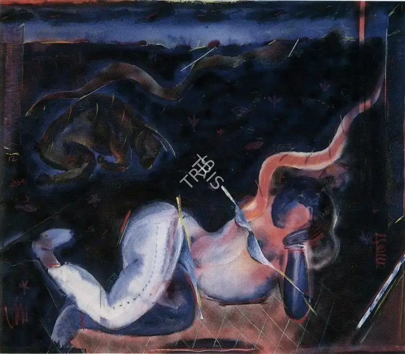 Vinod Dave (Artist), Kali's Surrender, 1991, Painting