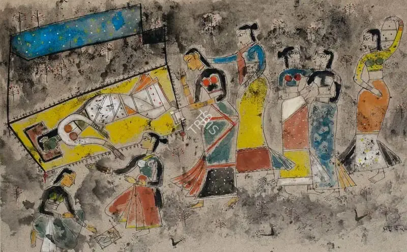 Prafulla Joshi (Artist), Untitled, 1955, Painting