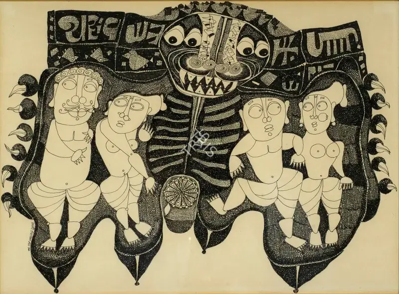 Ali, J. Sultan (Artist). Vichitra Panchi, 1974 | Drawing, Os.Del/29.03.07, 2007 · Osian's