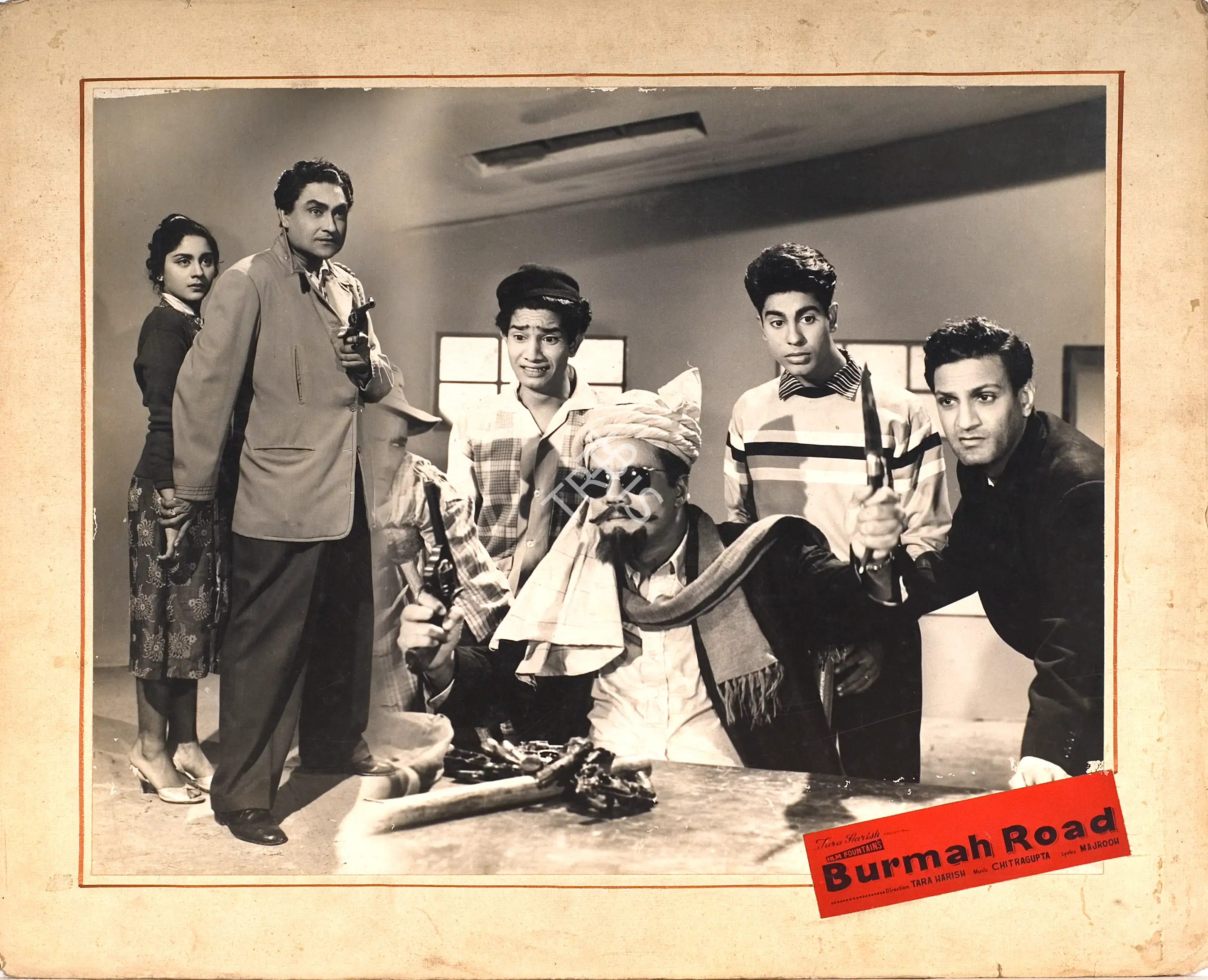 Tara Harish (Producer), Burmah Road, 1962, Photographic Still Mounted on Lobby Card