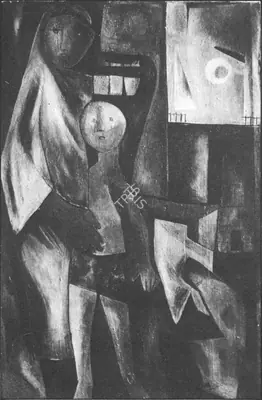 Ramkumar (Artist), Destitutes, 1958, Painting