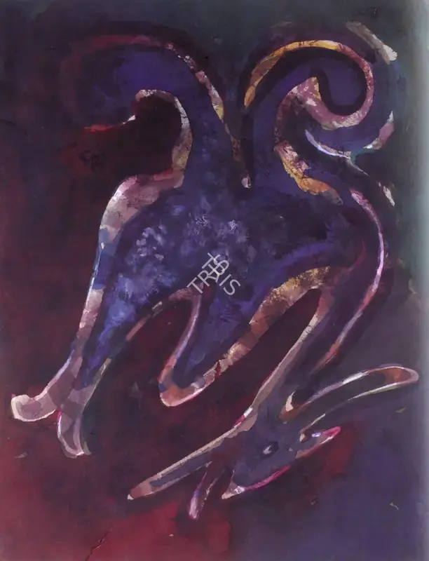 Rabindranath Tagore (Artist), Zoomorphic Form, Drawing