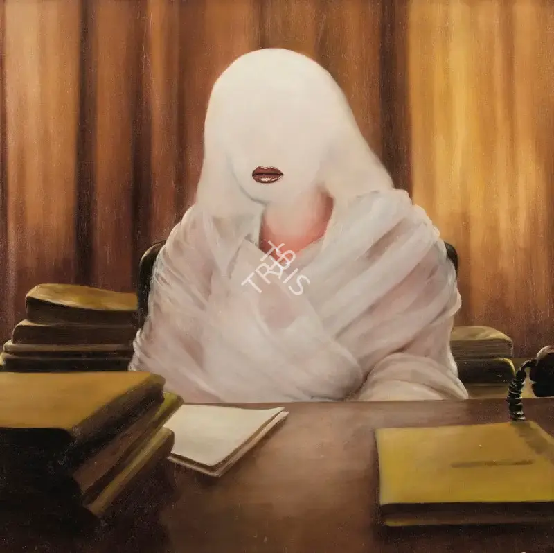 Bikash Bhattacharjee (Artist), In Her Office, 1979, Painting