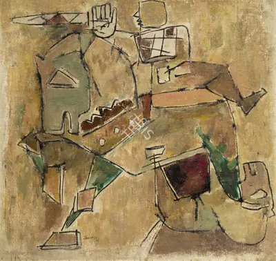 M.F. Husain (Artist), Warrior, 1951, Painting