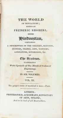Frederic Shoberl (Editor), Hindoostan, 1822, Edited Antiquarian Book