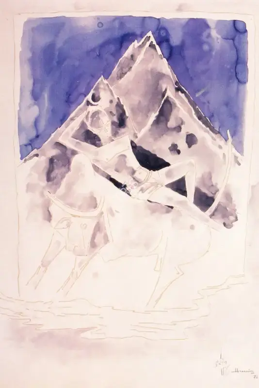 M.F. Husain (Artist), Shiva, 1971, Painting