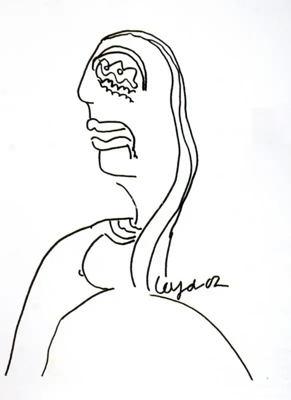 Jaya Ganguly (Artist), Portrait of a Lady, 2002, Drawing