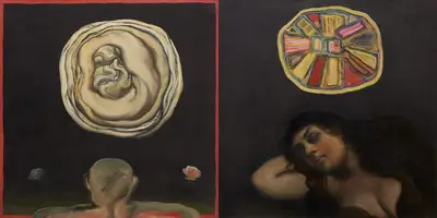 Chowdhury, Jogen (Artist). Untitled (Dreamers), 1974 | Painting, Sa.Mum/13.12.23, 2023 · Saffronart