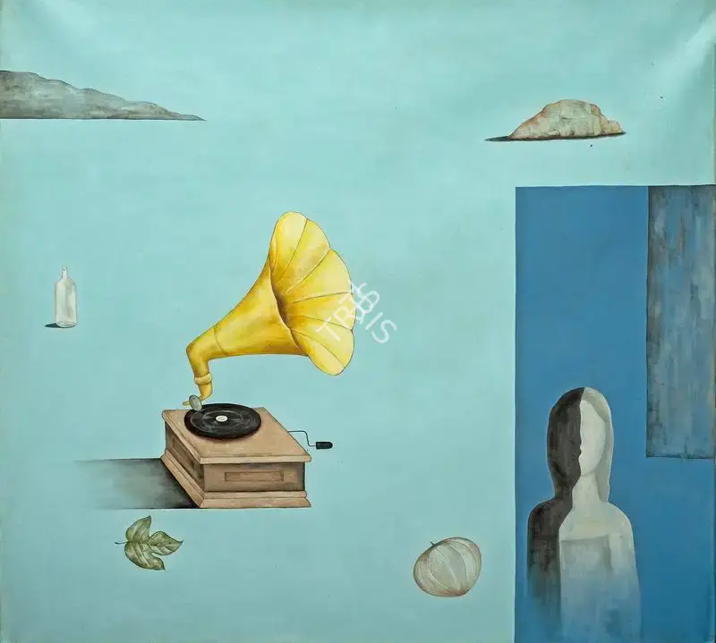 Prabhakar Barwe (Artist), Gramophone, 1986, Painting