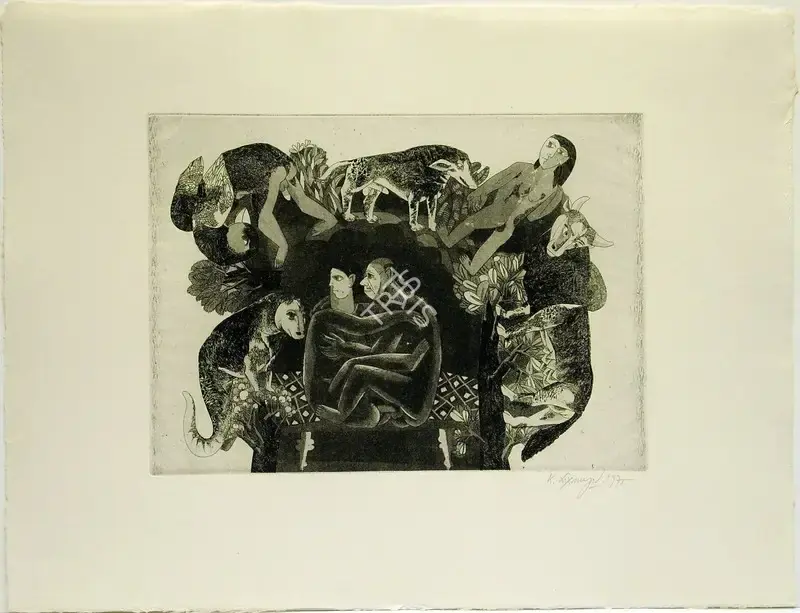 K. Laxma Goud (Artist), Untitled, 1970, Graphic Art