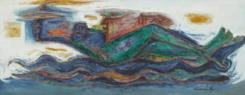 Laxman Pai (Artist), Boat Passenger, 1971, Painting