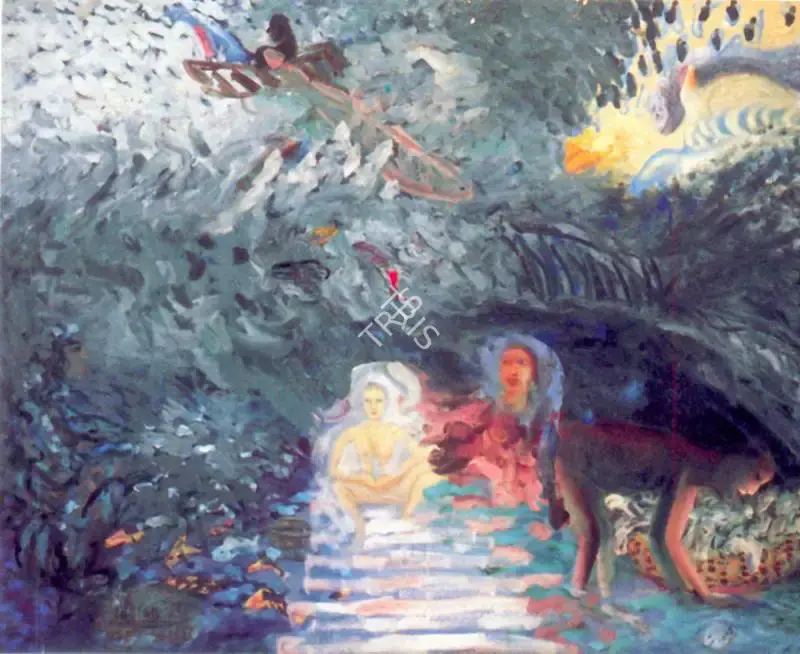 Sundaram, Vivan (Artist). Another Fish Wive's Tale, n.d. | Painting, So.NeY/10.10.97, 1997 · Sotheby's