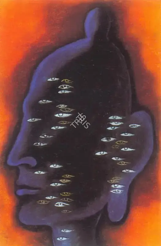 Arpana Caur (Artist), Blue Buddha, 1991, Drawing