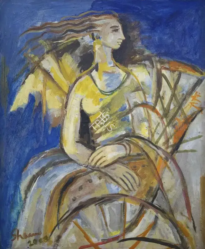 Shanu&nbsp;Lahiri (Artist), Rickshaw, 2003, Painting