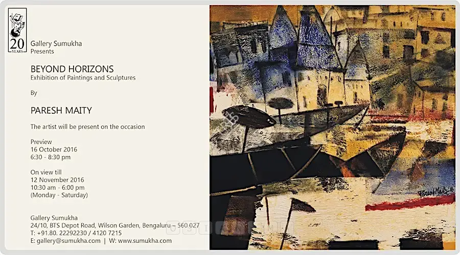 Paresh Maity (Artist), Beyond Horizons, 2016, Solo Exhibition Invitation