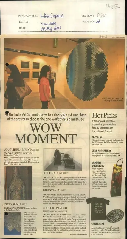 Vandana Kalra (Reporter), Wow Moment, 2009, Newspaper Clipping