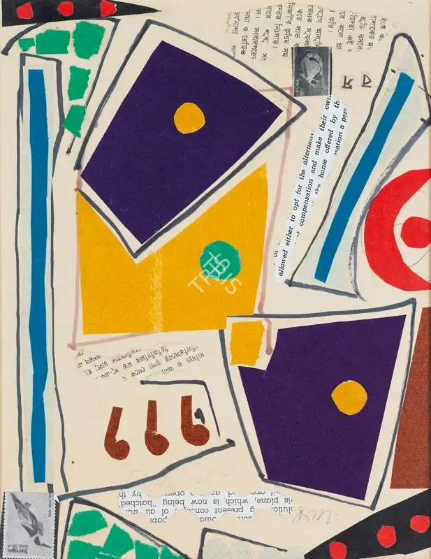 Mukherjee, B.B. (Artist). Abstract Collage, c. late 1950s | Collage, Ch.NeY/17.03.21, 2021 · Christie's