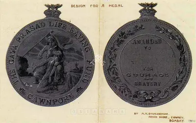 M.V. Dhurandhar (Artist), Design For A Medal, 1916, Painting