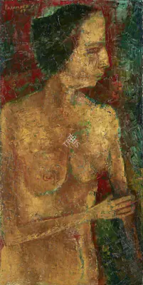 Padamsee, Akbar (Artist). Nude, 1987 | Painting, AG.Onl/02.09.23, 2023 · Asta Guru